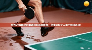 华为VPN解决方案对比与选型指南，企业级与个人用户如何选择？