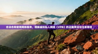 合法合规使用网络服务，理解虚拟私人网络（VPN）的正确用法与注意事项