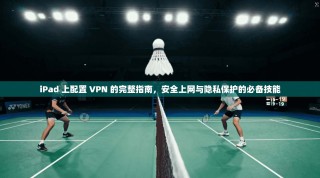 iPad 上配置 VPN 的完整指南，安全上网与隐私保护的必备技能
