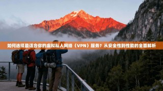 如何选择最适合你的虚拟私人网络（VPN）服务？从安全性到性能的全面解析