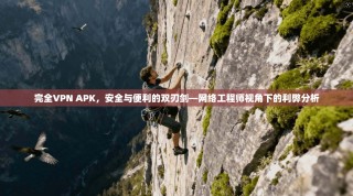 完全VPN APK，安全与便利的双刃剑—网络工程师视角下的利弊分析