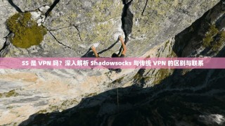 SS 是 VPN 吗？深入解析 Shadowsocks 与传统 VPN 的区别与联系