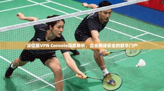 深信服VPN Console深度解析，企业网络安全的数字门户