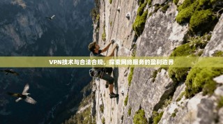VPN技术与合法合规，探索网络服务的盈利边界