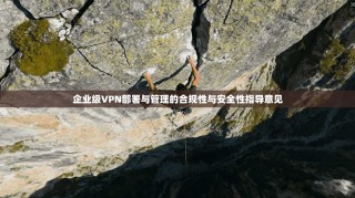 企业级VPN部署与管理的合规性与安全性指导意见